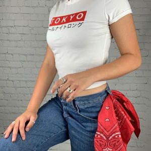White Cropped Tokyo Tee❤️